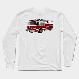 Fire engine cartoon illustration Long Sleeve T-Shirt